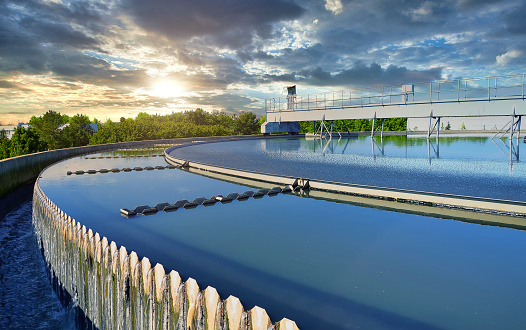 Modern urban wastewater treatment plant.